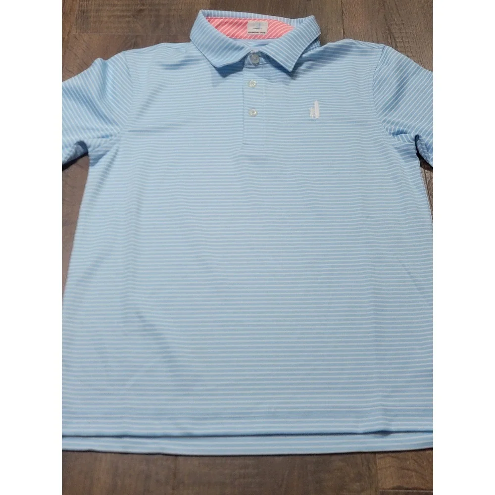 Johnnie-O Boys Hangin Out Striped Polo Shirt Lot of 2 Pink Blue Size 10 JBP02620